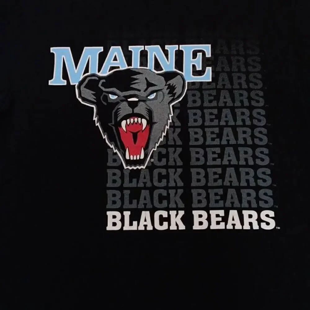 Maine Black Bears Tee Size Large  Brand Jansport 100% Cotton  PTP 21" Length 27"